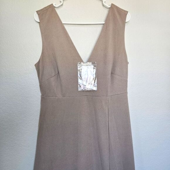 NWT Birdy Grey | Shamin Long Dress With Leg Slit In Taupe, Womens XL - Picture 5 of 10